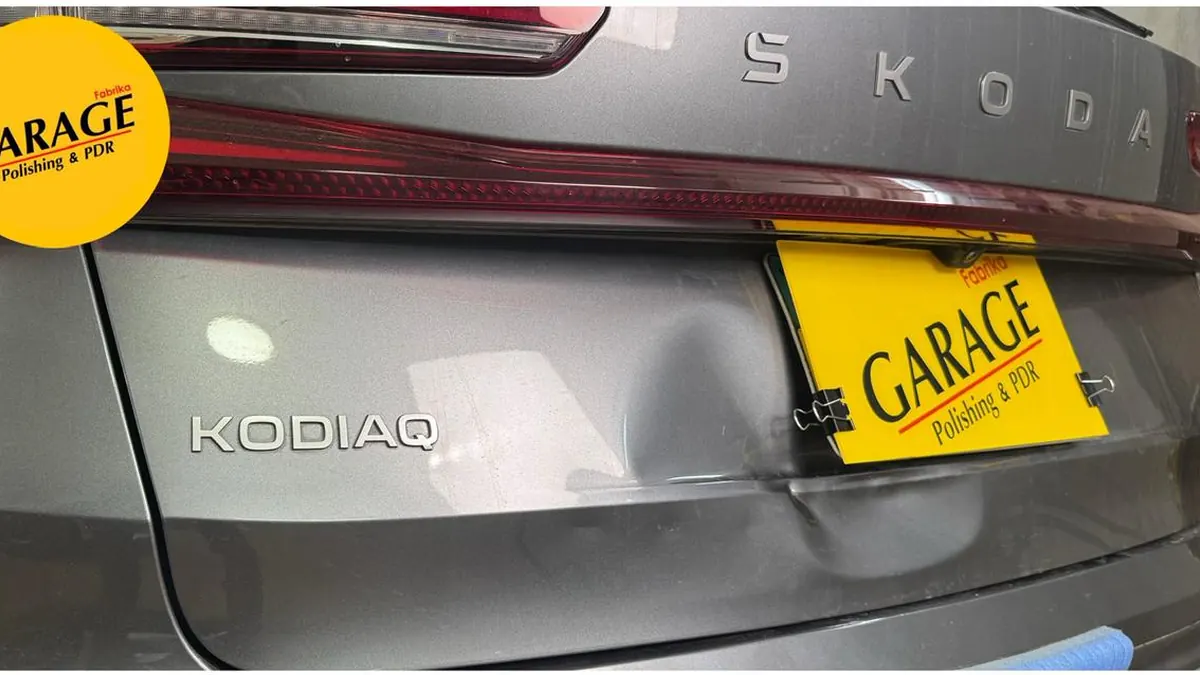 Skoda Kodiaq – الباب الخلفي – إصلاح بدون دهان – Garage المقطم — قبل