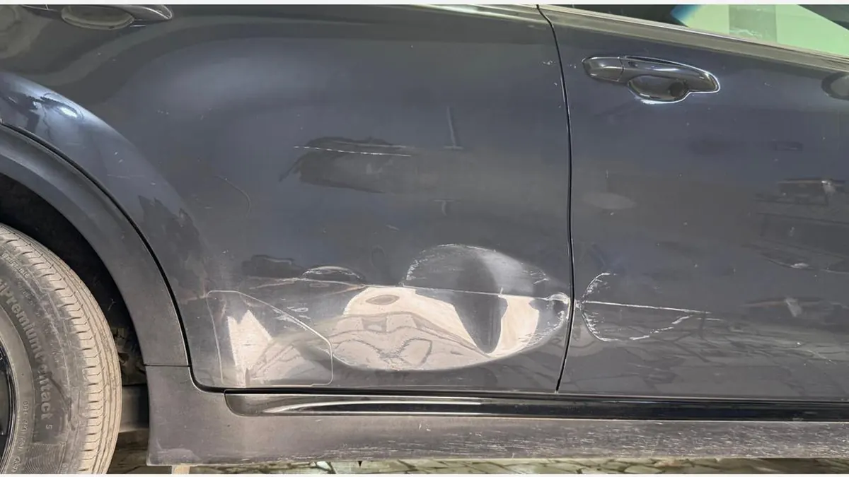 باب خلفي وربع – استعدال على البارد – Garage المقطم — قبل